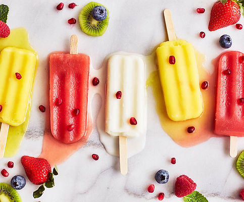 Fruity ice lollies