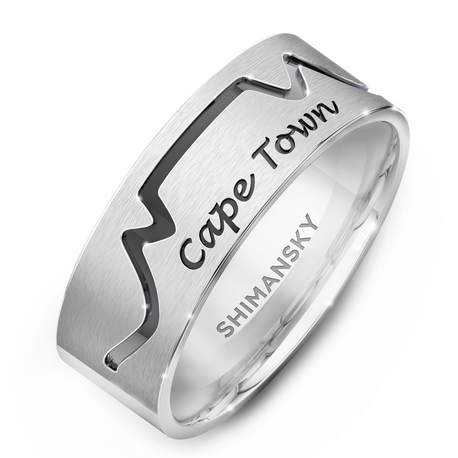 Half Pavé Cape Town Ring in 14K white Gold