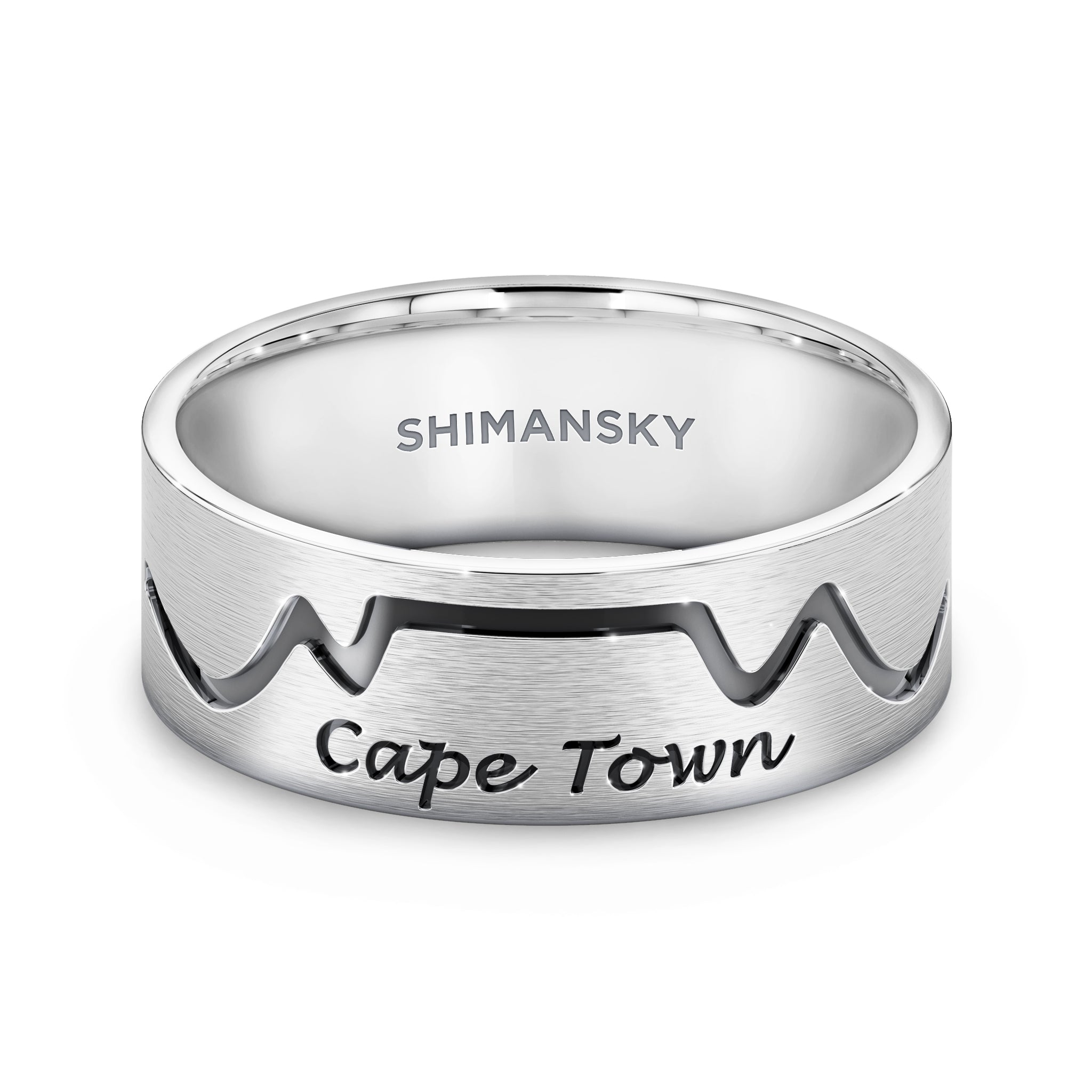 Half Pavé Cape Town Ring in 14K white Gold 