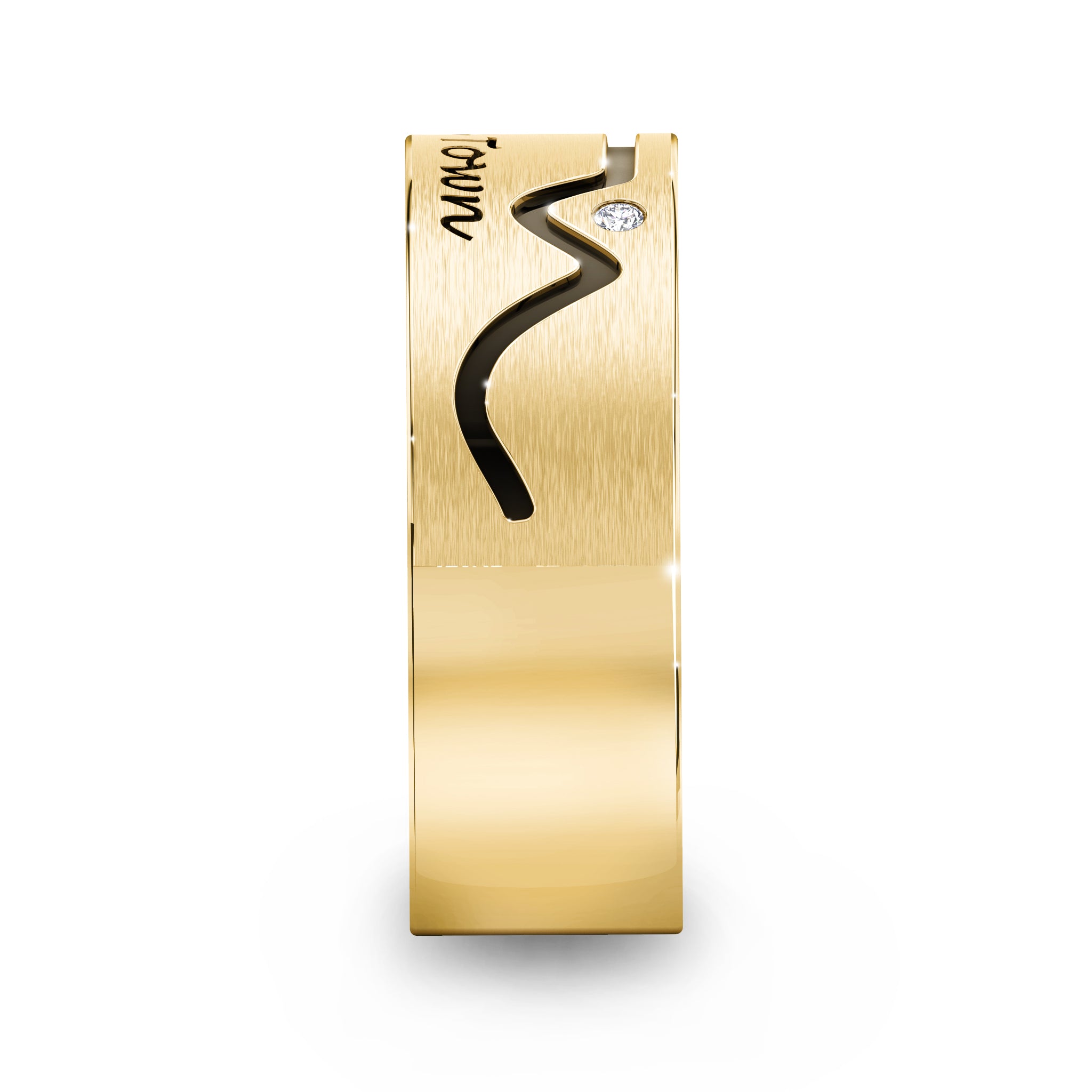 Gents Swiss Set Cape Town Ring in 14k yellow gold