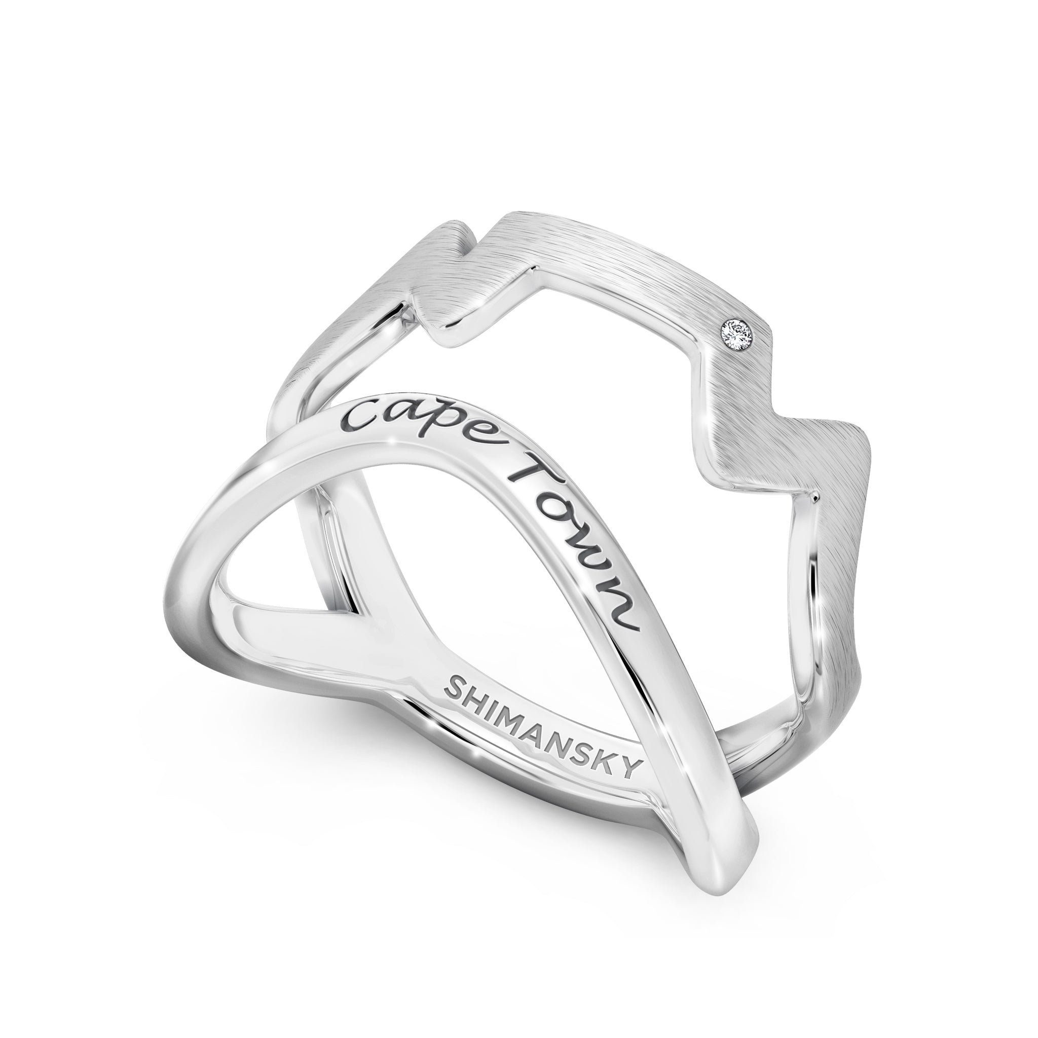 Swiss Set Cape Town Ring in 14k white gold