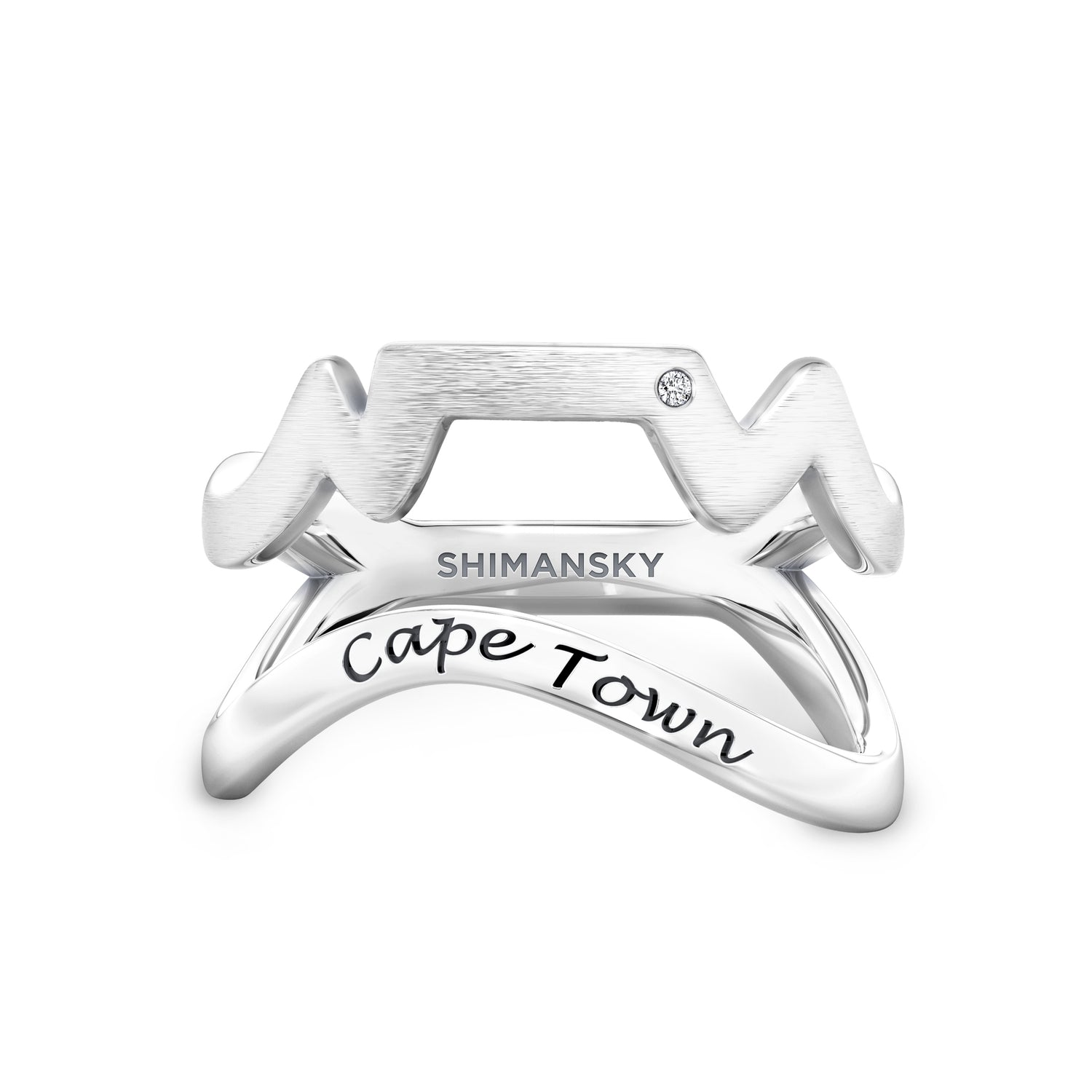 Swiss Set Cape Town Ring in 14k white gold