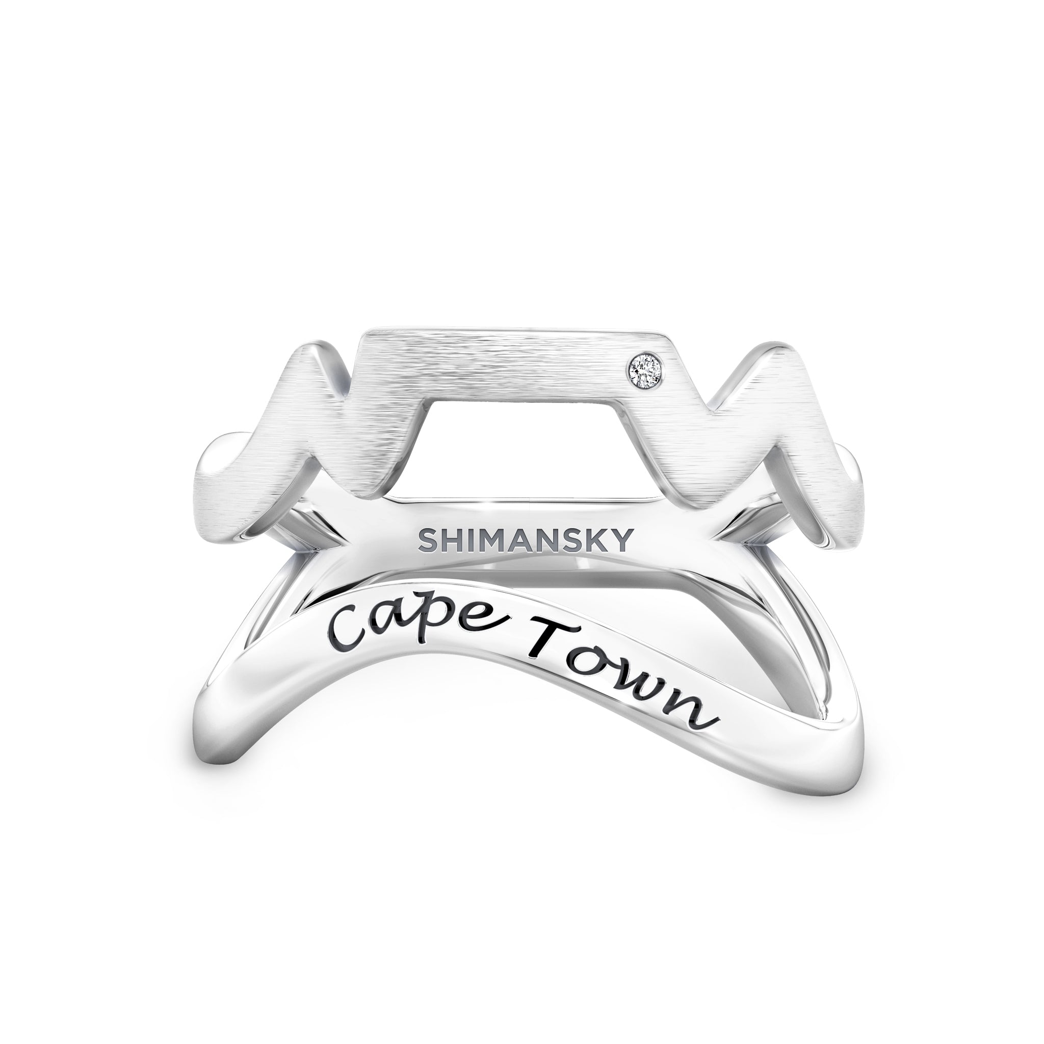 Swiss Set Cape Town Ring in 14k white gold