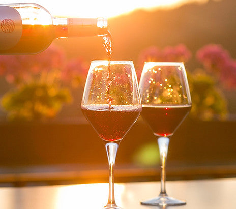 Cosy dining with red wine 