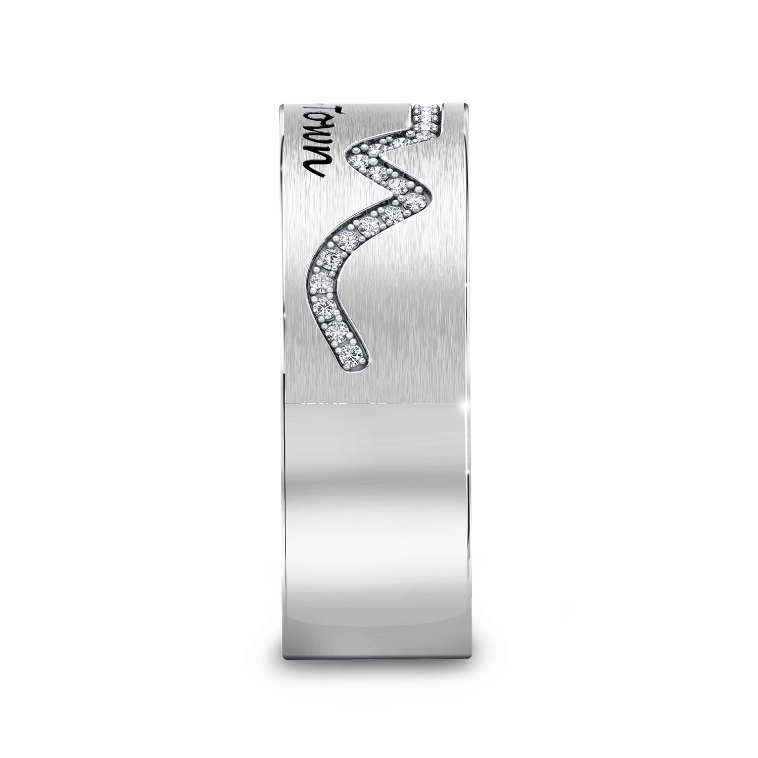 Gents Cape Town Ring Pavé in 14K white gold or silver