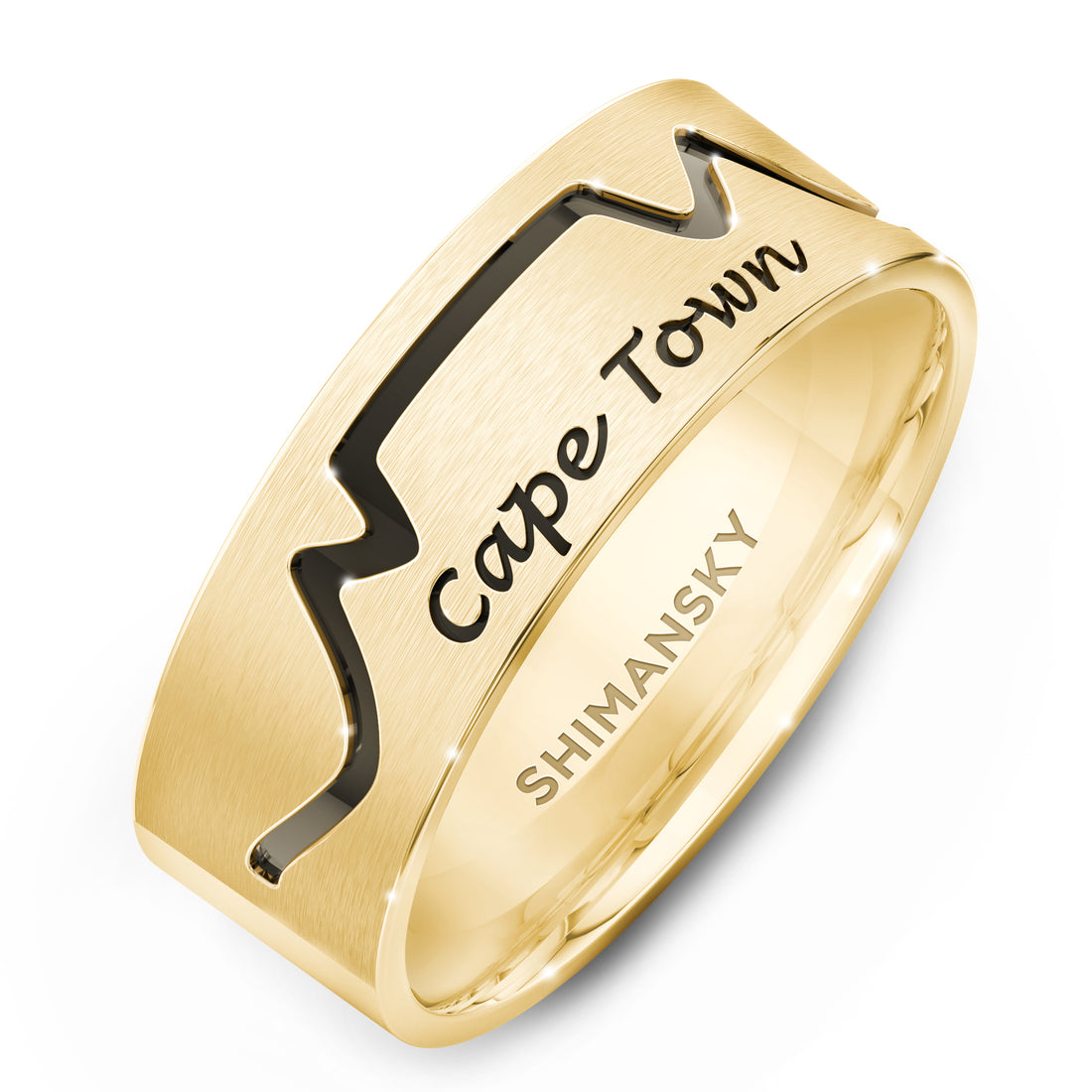 Half Pavé Cape Town Ring in 14K yellow Gold 