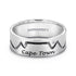 Gents Swiss Set Cape Town Ring in 14k white gold or silver 