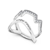 Half Pavé Cape Town Ring. in 14K white gold