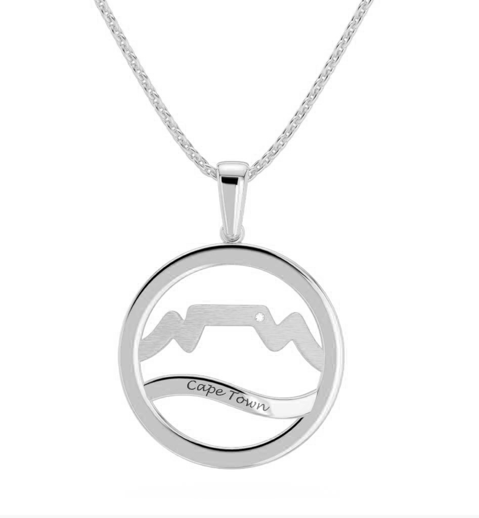 Cape Town pendant in silver or white gold 